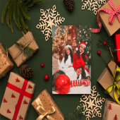 Elegant Red and Gold Christmas Photo Card | Person 招待状