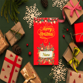 Elegant Red and Gold Christmas Photo Card | Person 招待状