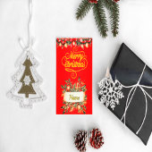 Elegant Red and Gold Christmas Photo Card | Person 招待状