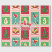 Elegant Red and Gold Festive Holiday Gift  ラッピングペーパー (フラット)