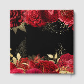 Elegant Red and Gold Flowers Birthday Party ゲストブック (裏面)