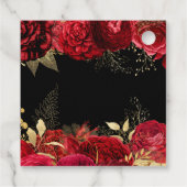 Elegant Red and Gold Flowers Birthday Party フェイバータグ (裏面)