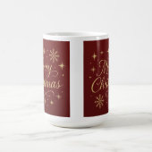 Elegant Red and Gold Merry Christmas Festive  コーヒーマグカップ (中央)