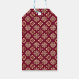 Elegant Red and Gold Pattern Design ギフトタグ