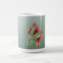 Elegant Red and Green coffee mugs  コーヒーマグカップ