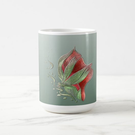 Elegant Red and Green coffee mugs  コーヒーマグカップ (中央)