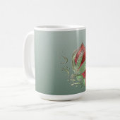 Elegant Red and Green coffee mugs  コーヒーマグカップ (正面左)