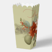 Elegant Red and green Floral Christmas フェイバーボックス (裏面)