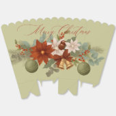 Elegant Red and green Floral Christmas フェイバーボックス (見開き)