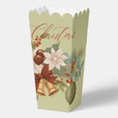 Elegant Red and green Floral Christmas フェイバーボックス (正面)