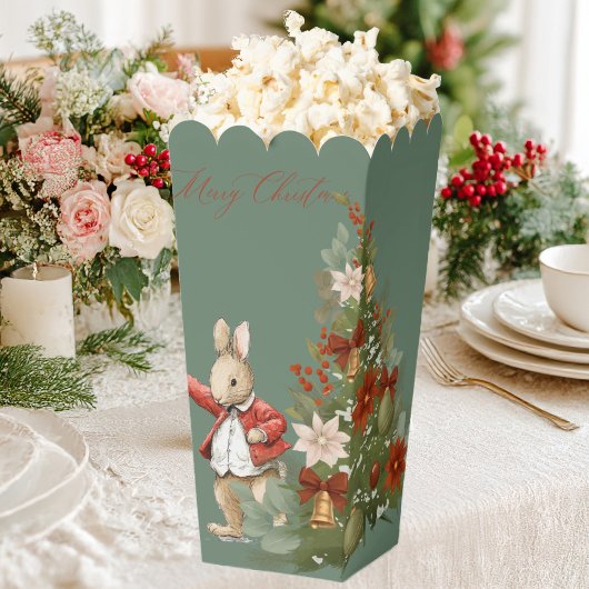 Elegant Red and green Floral Christmas フェイバーボックス