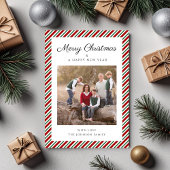 Elegant Red And Green Photo Christmas シーズンカード