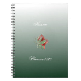 Elegant Red and Green spiral notebook  ノートブック