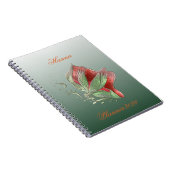 Elegant Red and Green Spiral Notebook ノートブック (右側)