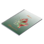 Elegant Red and Green Spiral Notebook ノートブック (左側)