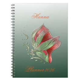 Elegant Red and Green Spiral Notebook ノートブック