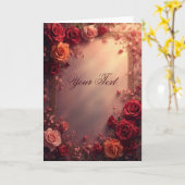 Elegant Red and Pink Wedding Roses カード (黄色い花)