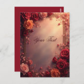 Elegant Red and Pink Wedding Roses ポストカード (正面/裏面)