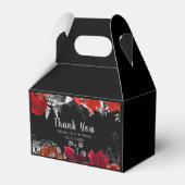 Elegant Red and Silver Flowers Birthday フェイバーボックス (裏面サイド)