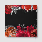 Elegant Red and Silver Flowers Birthday Party ゲストブック (裏面)