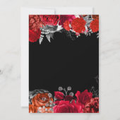 Elegant Red and Silver Flowers Birthday Party サンキューカード (裏面)