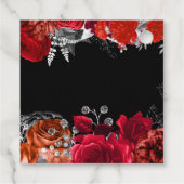 Elegant Red and Silver Flowers Birthday Party フェイバータグ (裏面)