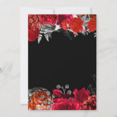 Elegant Red and Silver Flowers Sweet Sixteen サンキューカード (裏面)