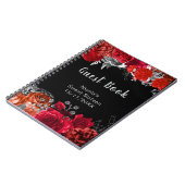 Elegant Red and Silver Flowers Sweet Sixteen ノートブック (左側)