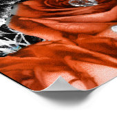 Elegant Red and Silver Flowers Sweet Sixteen  ポスター (角)