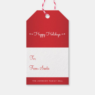 Elegant Red And White Christmas Gift Tags ギフトタグ