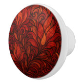 Elegant Red Art Nouveau Floral セラミックノブ (右)