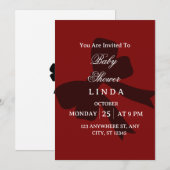 Elegant Red Baby Shower Invitation  招待状 (正面/裏面)