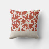 Elegant Red & Beige Monogram Christmas Star クッション (裏面)