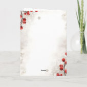 Elegant Red Berries Family Photo Christmas Holiday シーズンカード (裏面)