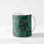 Elegant Red Berry Christmas Mug コーヒーマグカップ (正面右)