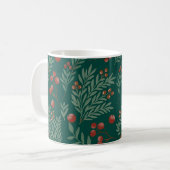 Elegant Red Berry Christmas Mug コーヒーマグカップ (正面左)
