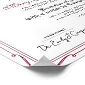 Elegant Red Black Degree Diploma Award Certificate ポスター (角)