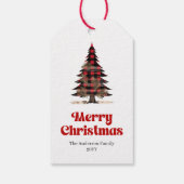 Elegant Red Black Plaid Christmas Gift Tag ギフトタグ (裏面)