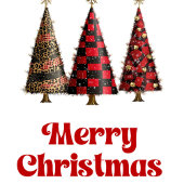 Elegant Red Black Plaid Christmas Gift Tag ギフトタグ