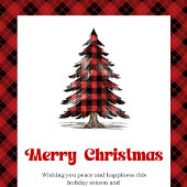 Elegant Red Black Plaid Christmas Greeting Card シーズンカード