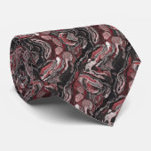 Elegant Red Black Swirl Marble  ネクタイ (ロール)