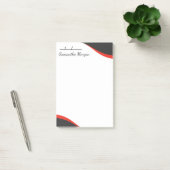 Elegant red & black waves customizable ポストイット (オフィス)
