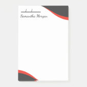 Elegant red & black waves customizable ポストイット (正面)