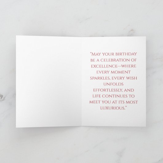 Elegant Red Blush Gradient Birthday カード (内部)