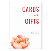 Elegant Red Botanical Floral テーブルナンバー (裏面)