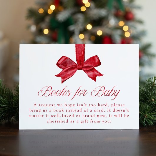 Elegant Red Bow Christmas Books For Baby エンクロージャーカード