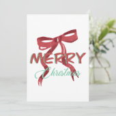 Elegant Red Bow Christmas Card 招待状 (スタンド正面)