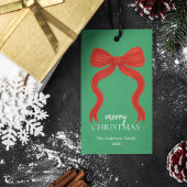 Elegant Red Bow Christmas Party -  ギフトタグ