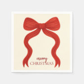 Elegant Red Bow Christmas Party -  スタンダードカクテルナプキン (正面)
