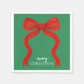Elegant Red Bow Christmas Party -  スタンダードカクテルナプキン (正面)